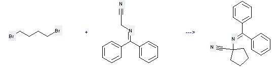 N-(Diphenylmethylene)aminoacetonitrile can be used to produce 1-(benzhydrylidene-amino)-cyclopentanecarbonitrile at the ambient temperature
